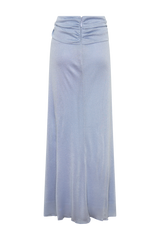 Adrienne Lurex Knot Maxi Skirt - Pastel Blue
