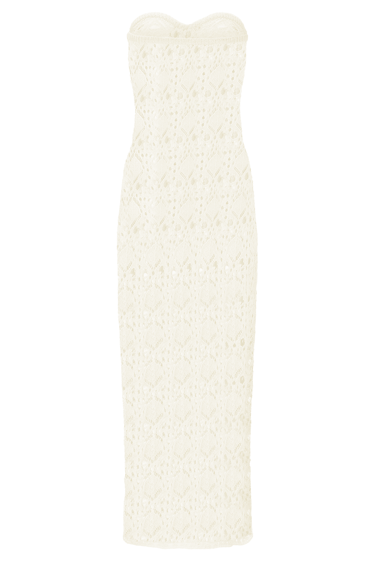 Aeline Strapless Crochet Knit Top - Ivory