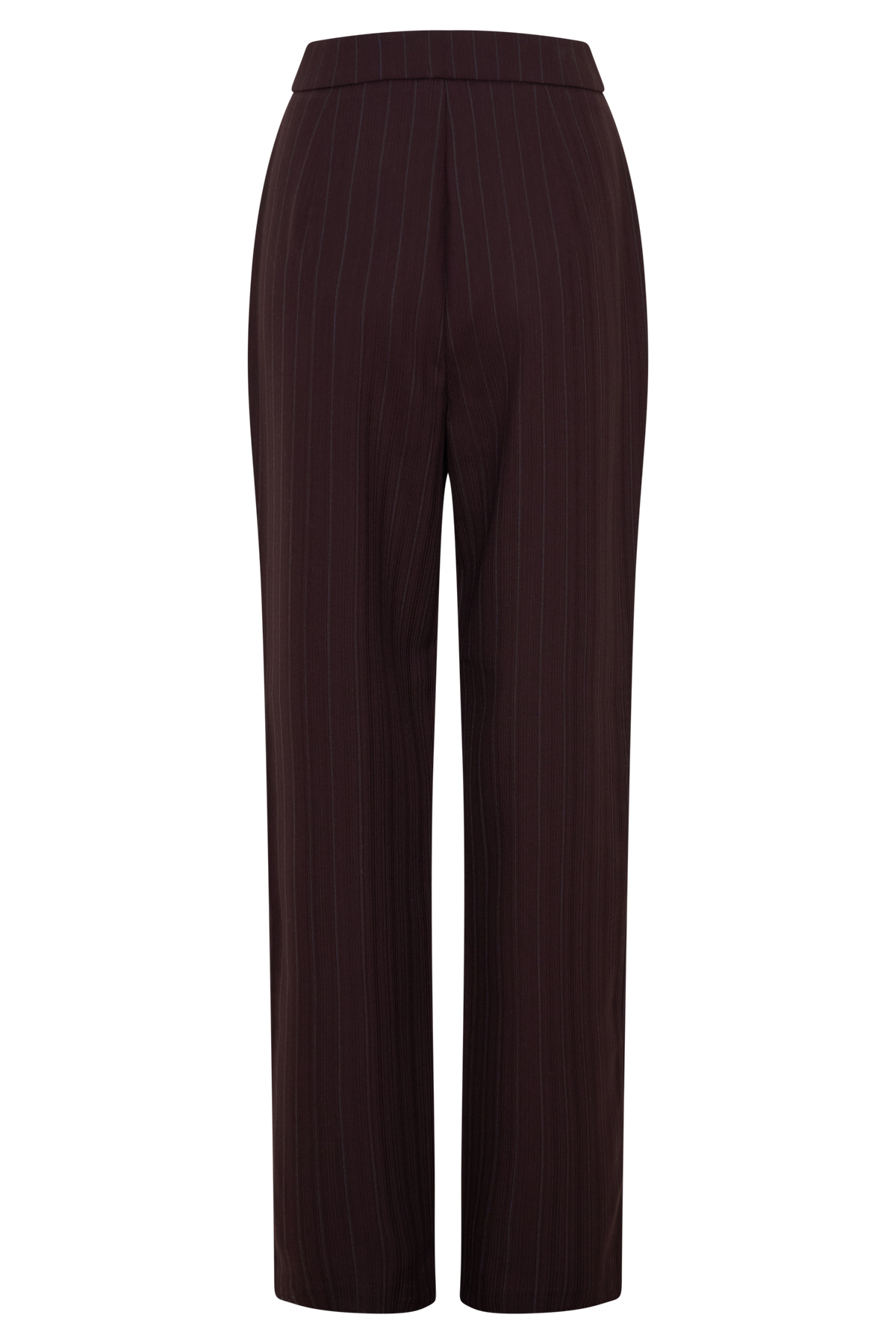 Agatha Straight Leg Suiting Pants - Plum Pinstripe