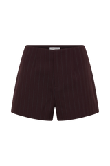 Agatha Suiting Shorts - Plum Pinstripe
