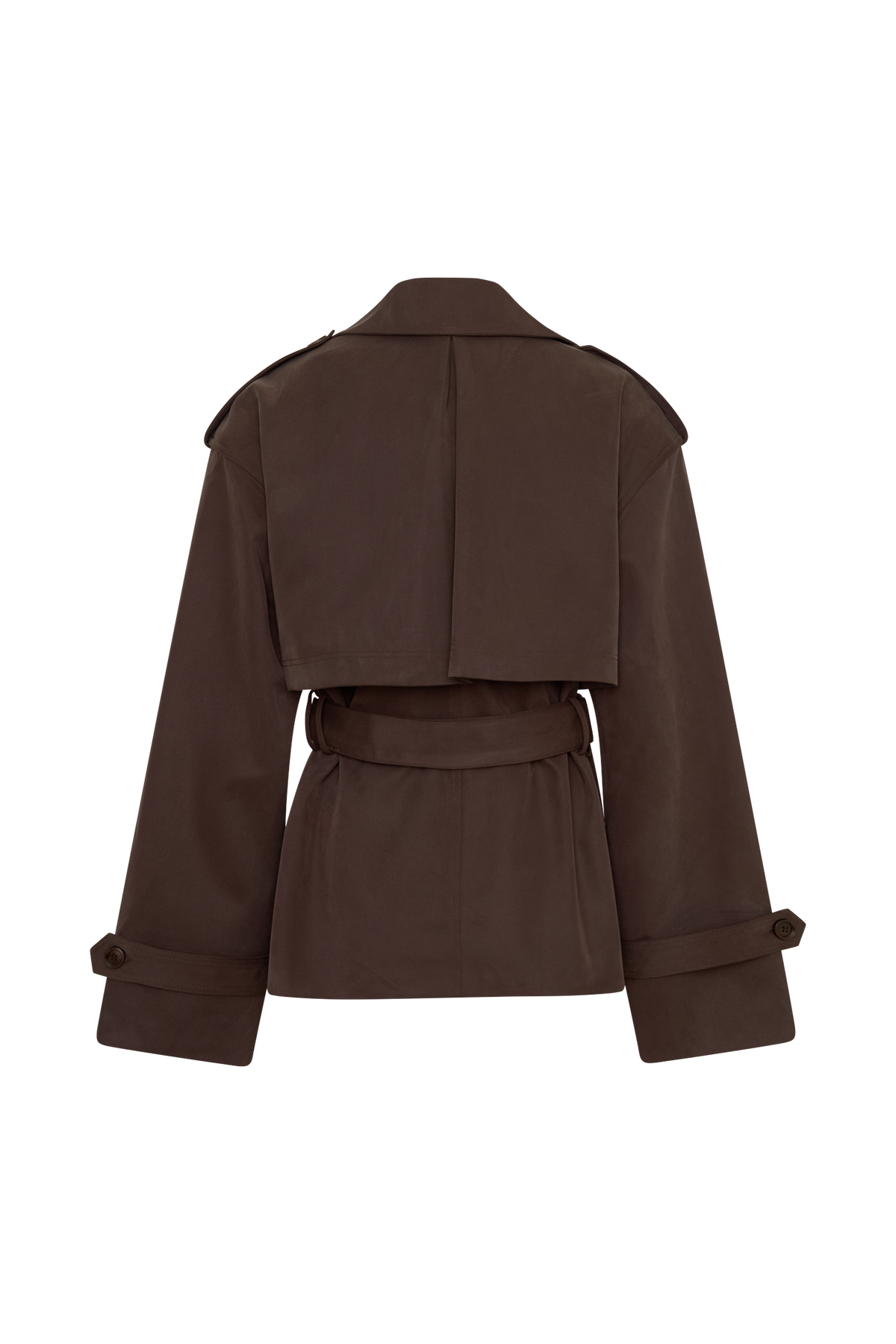 Alden Short Trench Jacket - Chocolate