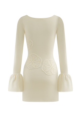 Amari Knit Crochet Knit Mini Dress - Ivory
