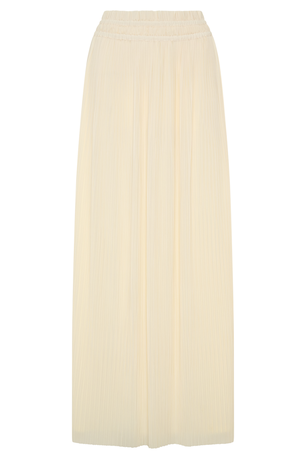 Amaris Gathered Plisse Maxi Skirt - Lemon