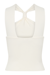 Angelika Twist Front Knit Top - Ivory