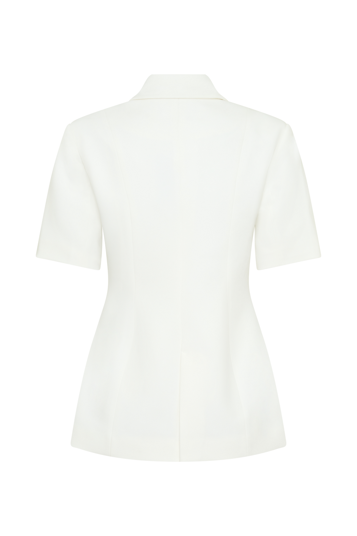 Ariella Button Up Short Sleeves Top - White