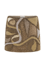 Asher Hand Beaded Abstract Mini Skirt - Gold