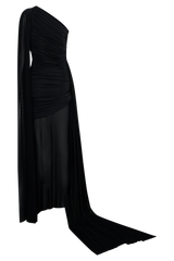 Asher Slinky One Shoulder Maxi Dress - Black
