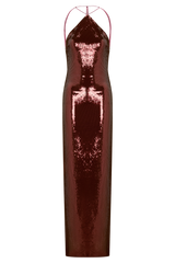 Baldwin Sequin Cut Out Maxi Dress - Mahogany
