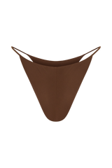 Bloom Embroidered Bikini Bottom - Chocolate With Pale Blue Embroidery