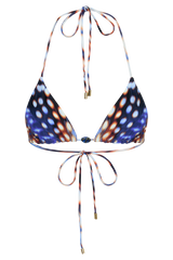 Blossom Classic Triangle Bikini Top - Blue Abstract Print