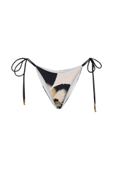 Blossom Side Tie Bikini Bottom - Ivory Oversized Floral Print