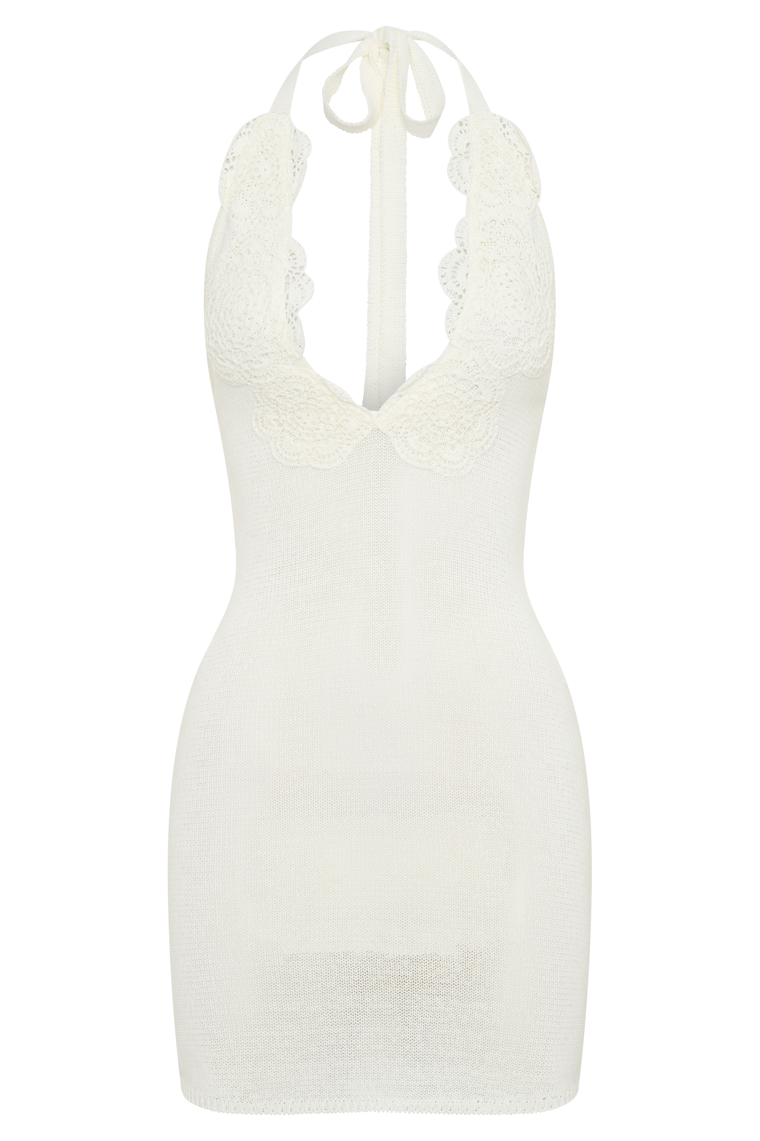 Bohdie Crochet Halter Mini Dress - Ivory