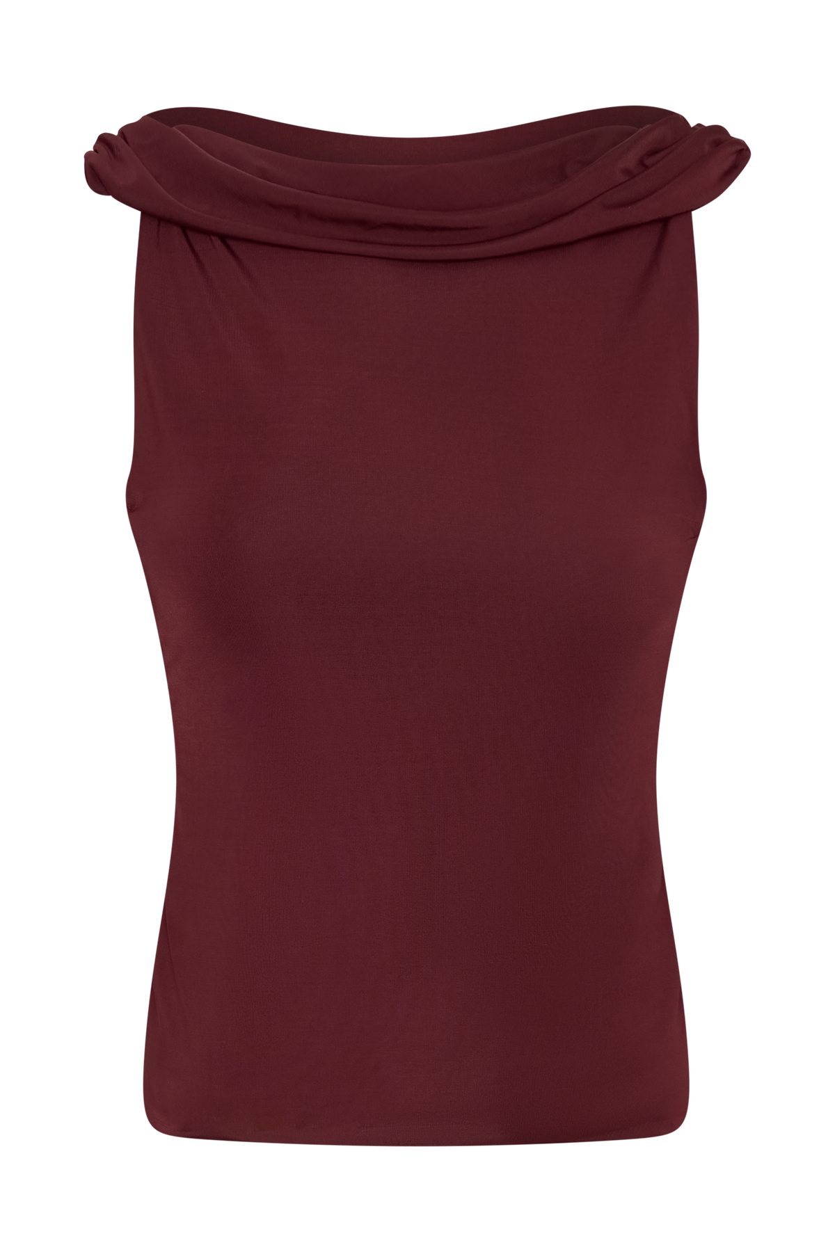 Bridget Slinky Cowl Back Top - Burgundy