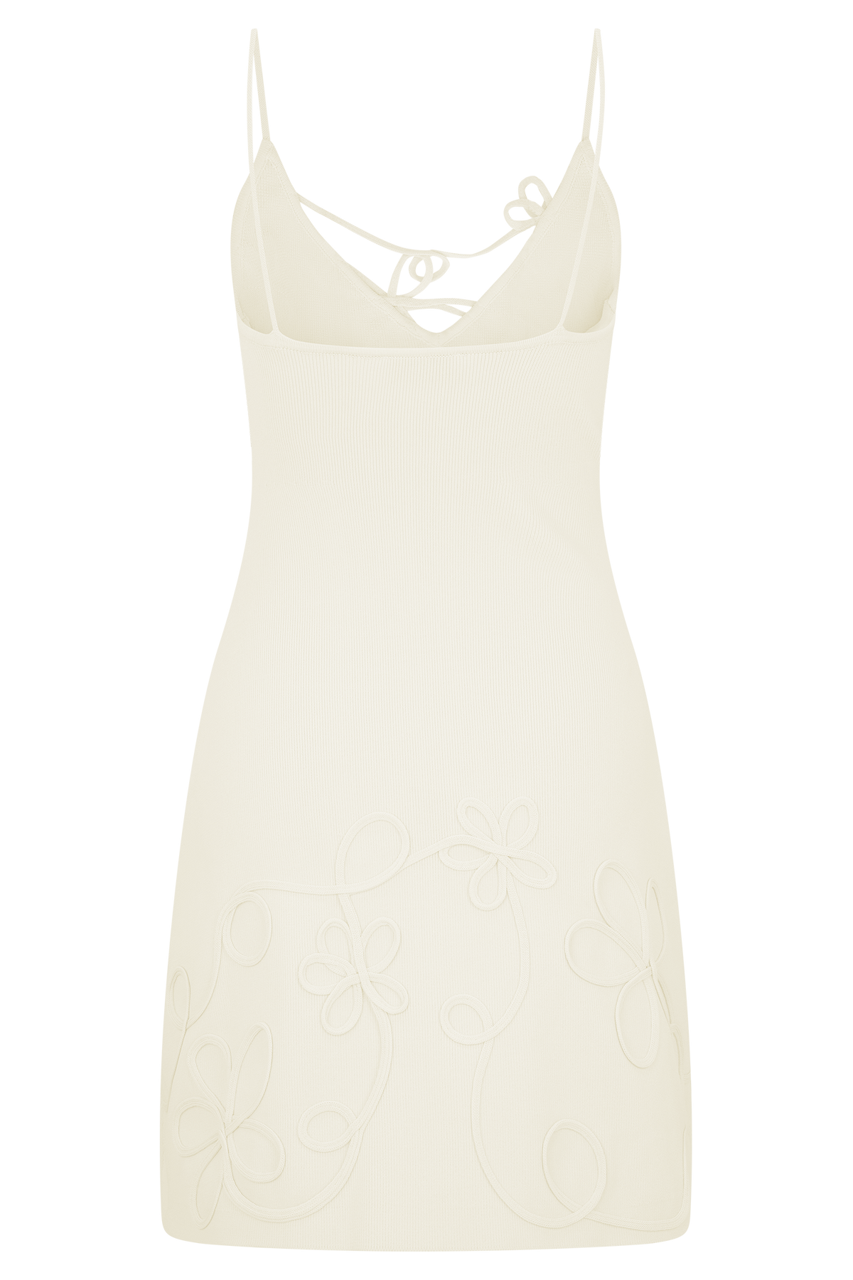 Brullo Embroidery Knit Mini Dress - Ivory