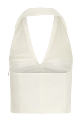 Calla Collared Sleeveless Halter Top - Ivory