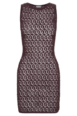 Cherly Knit Crochet Mini Dress - Chocolate
