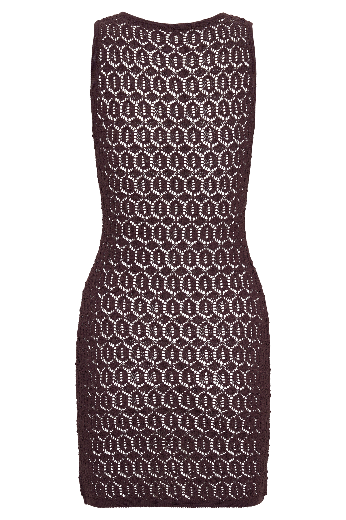 Cherly Knit Crochet Mini Dress - Chocolate