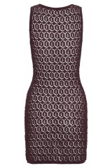 Cherly Knit Crochet Mini Dress - Chocolate