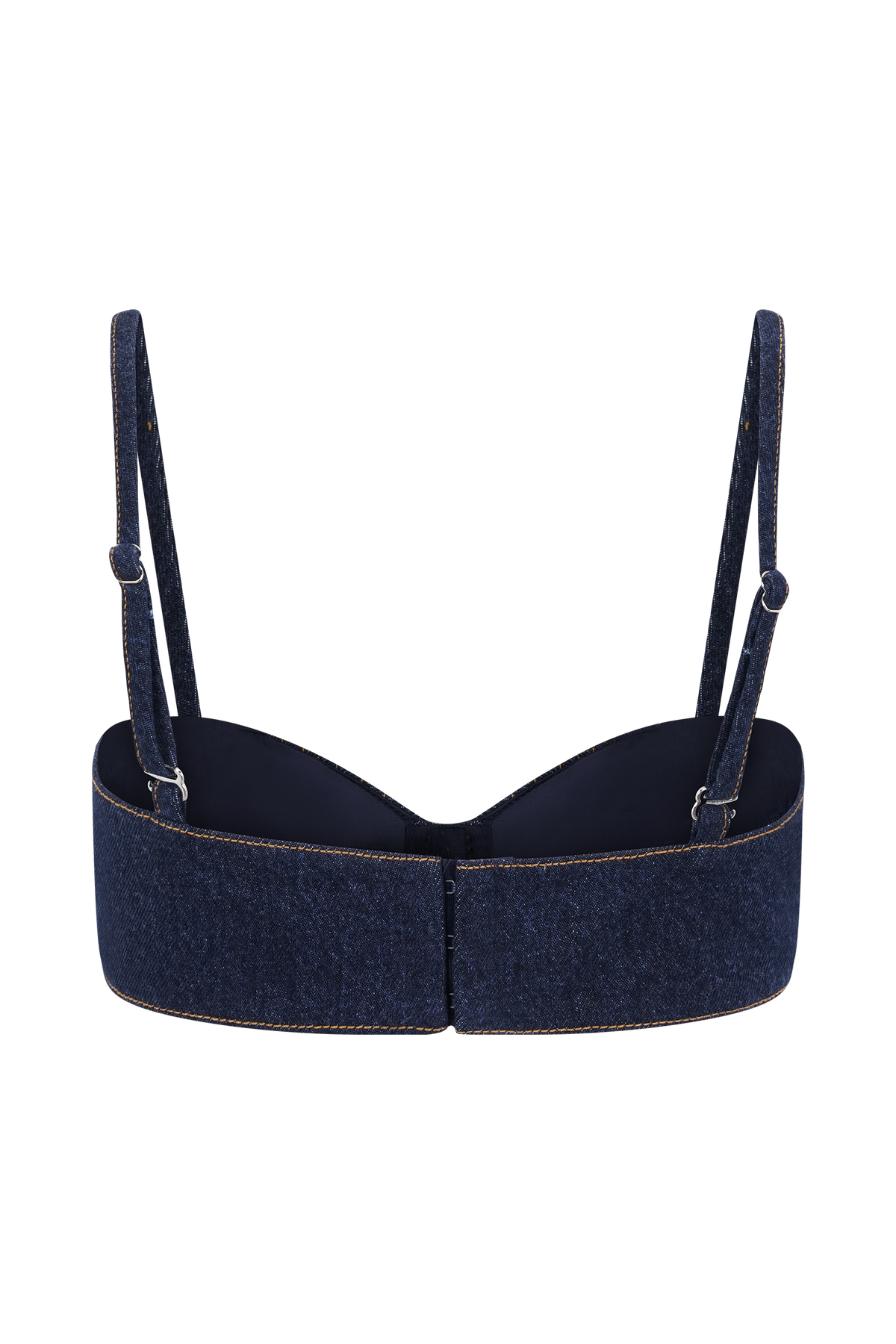 Belle Denim Cropped Bralette - Indigo Blue